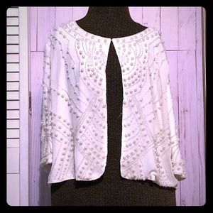 Beaded pearl ivory bolero shrug